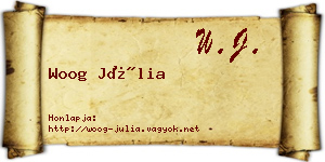 Woog Júlia névjegykártya